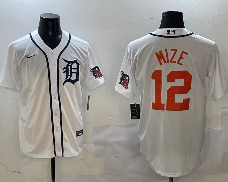 Men's Detroit Tigers Casey Mize #12 White Jersey