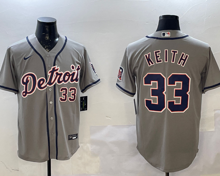 Men's Detroit Tigers Colt Keith #33 Gray Road Limited Jersey