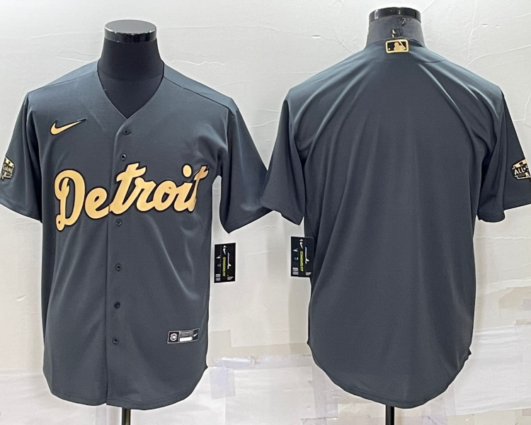 Men's Detroit Tigers Dark Gray Blank Jersey