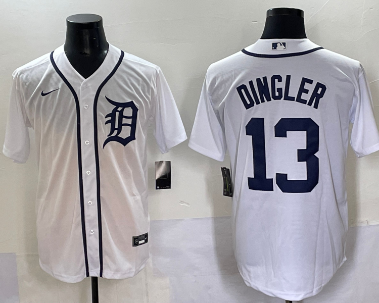 Men's Detroit Tigers Dillon Dingler #13 White Home Jersey