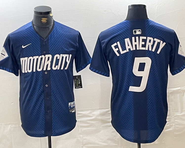 Men's Detroit Tigers Jack Flaherty #9 Navy 2024 City Connect Limited Jersey
