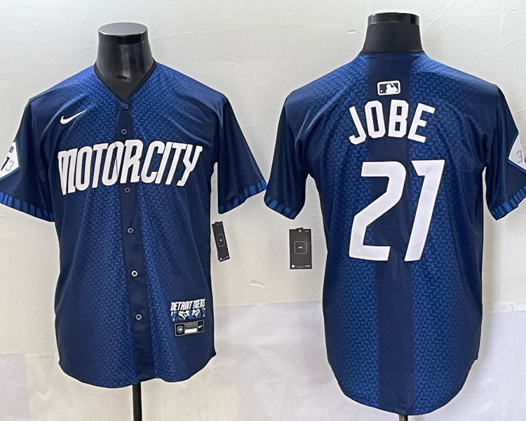 Men's Detroit Tigers Jackson Jobe #21 Navy City Connect Limited Jersey