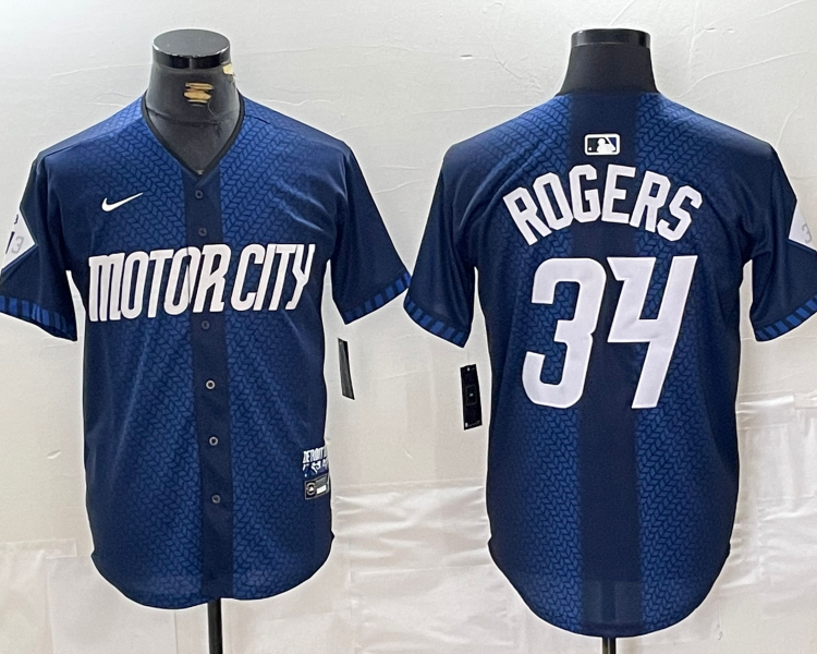 Men's Detroit Tigers Jake Rogers #34 Navy 2024 City Connect Limited Jersey