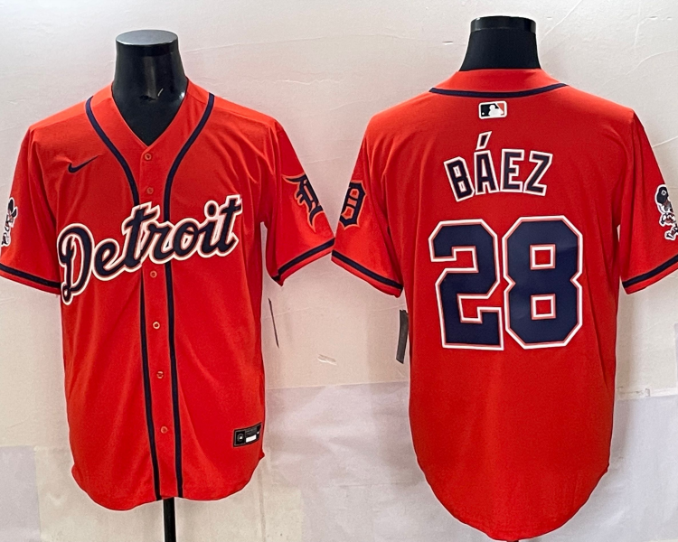 Men's Detroit Tigers Javier Baez #28 Orange Limited Jersey