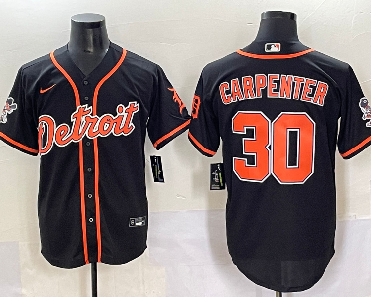 Men's Detroit Tigers Kerry Carpenter #30 Black Limited Jersey