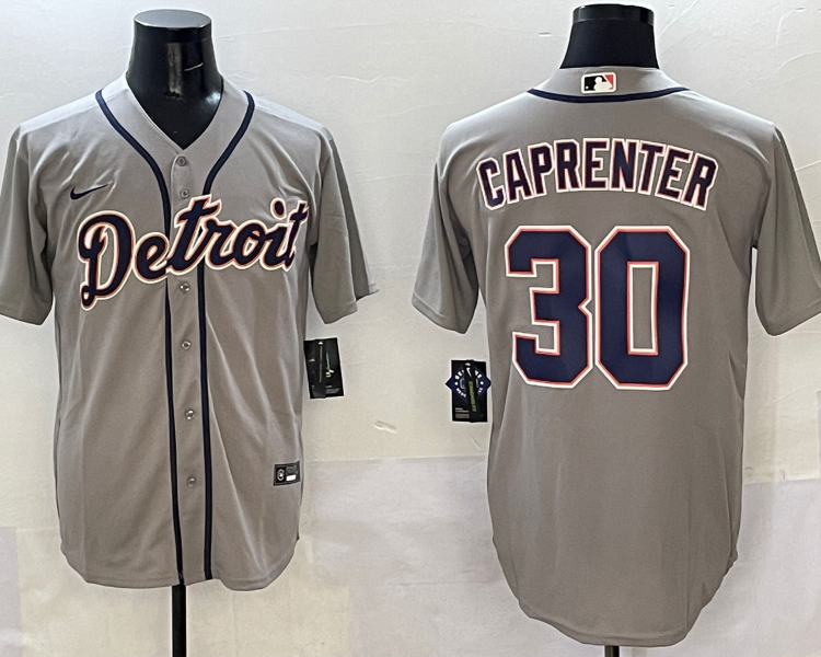 Men's Detroit Tigers Kerry Carpenter #30 Gray Jersey