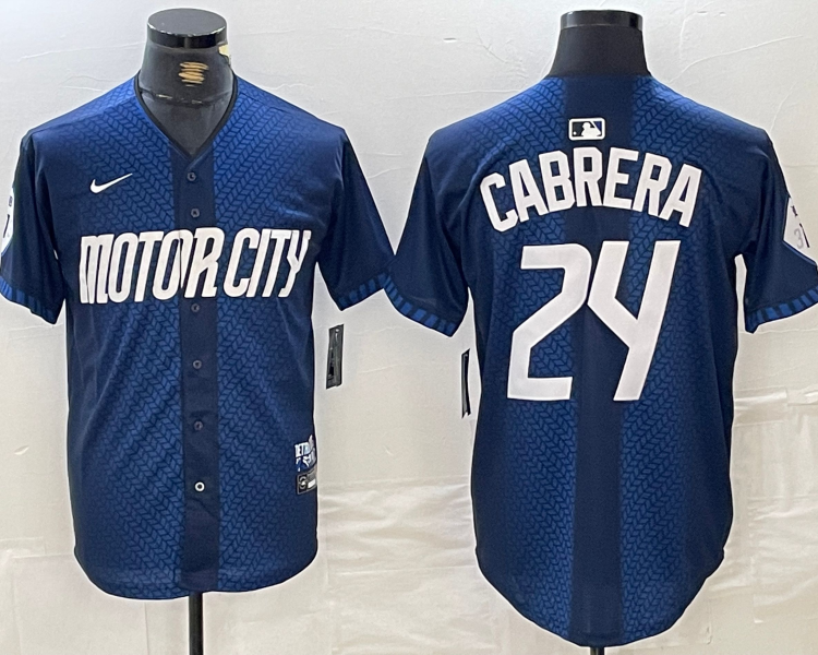 Men's Detroit Tigers Miguel Cabrera #24 Navy 2024 City Connect Limited Jersey
