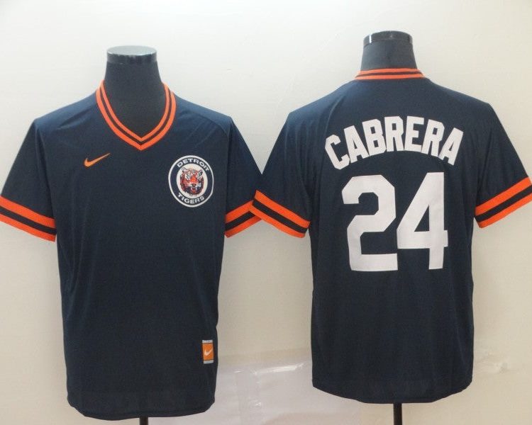 Men's Detroit Tigers Miguel Cabrera #24 Navy Jersey