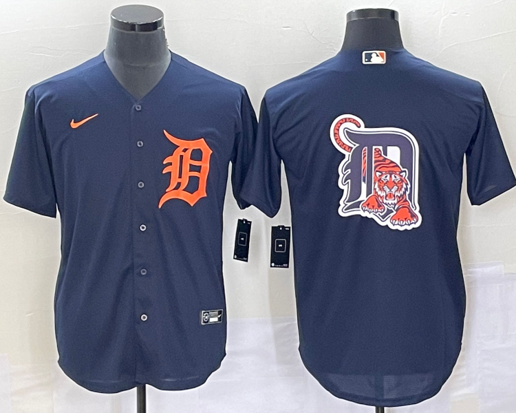 Men's Detroit Tigers Navy Alternate Authentic Logo Team Jersey