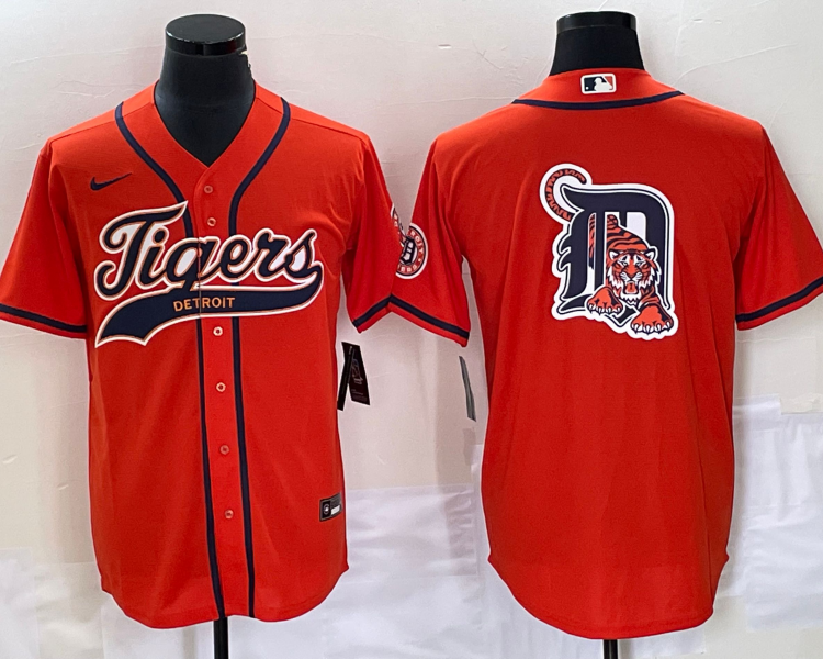 Men's Detroit Tigers Orange Jersey Joint Edition