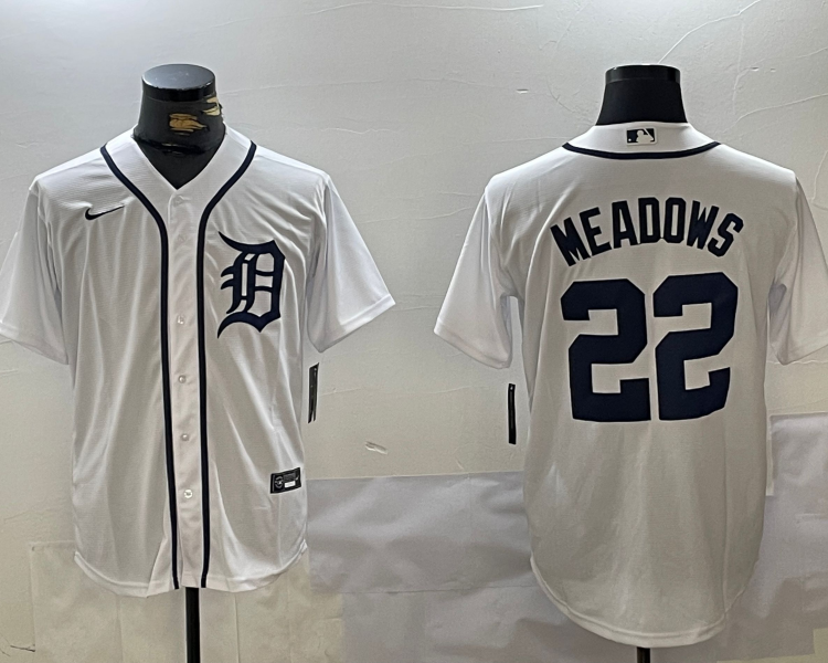 Men's Detroit Tigers Parker Meadows #22 White Home Limited Jersey