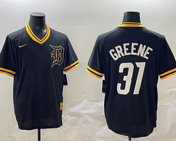 Men's Detroit Tigers Riley Greene #31 Black Jersey