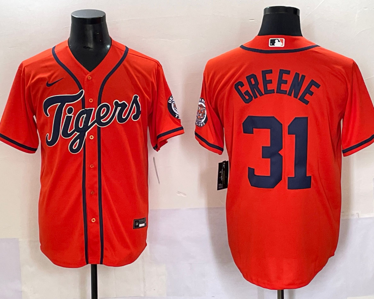 Men's Detroit Tigers Riley Greene #31 Orange Jersey