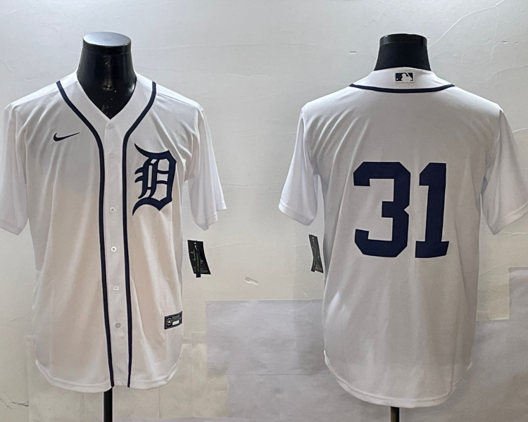 Men's Detroit Tigers Riley Greene #31 White Jersey