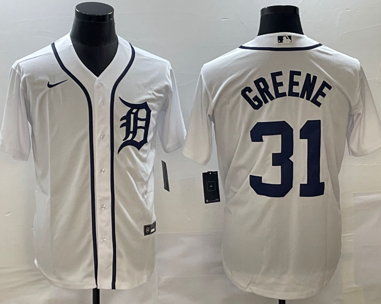 Men's Detroit Tigers Riley Greene #31 White Jersey