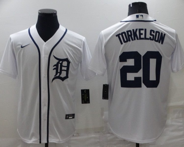 Men's Detroit Tigers Spencer Torkelson #20 White Baseball Jersey
