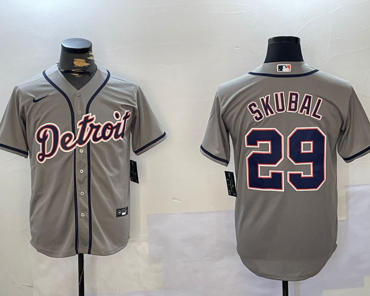 Men's Detroit Tigers Tarik Skubal #29 Gray Jersey