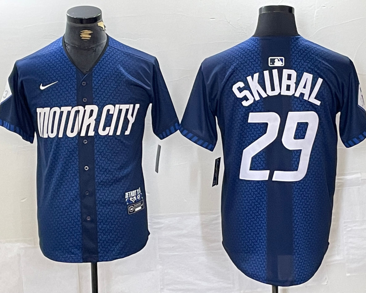 Men's Detroit Tigers Tarik Skubal #29 Navy 2024 City Connect Limited Jersey