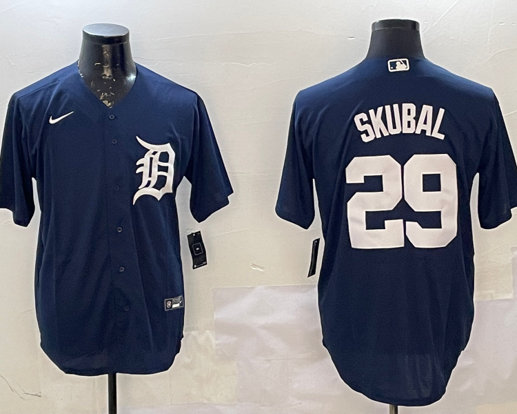 Men's Detroit Tigers Tarik Skubal #29 Navy Jersey