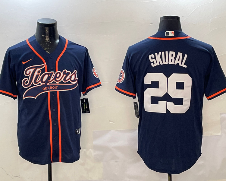 Men's Detroit Tigers Tarik Skubal #29 Navy Jersey