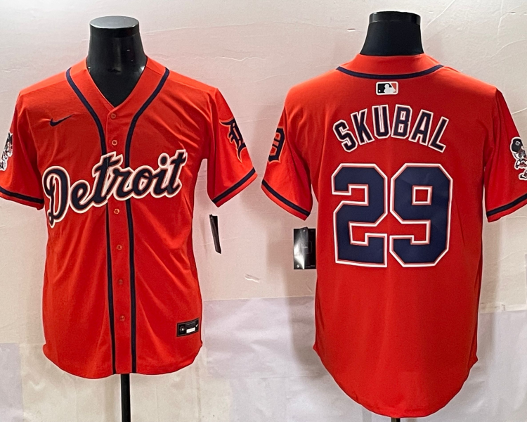 Men's Detroit Tigers Tarik Skubal #29 Orange Limited Jersey