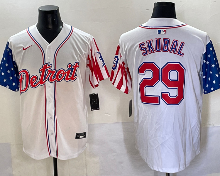 Men's Detroit Tigers Tarik Skubal #29 White Jersey