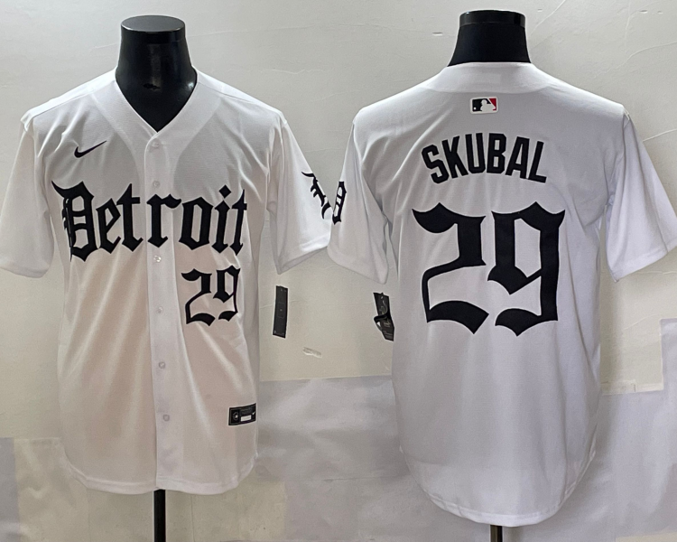 Men's Detroit Tigers Tarik Skubal #29 White Jersey