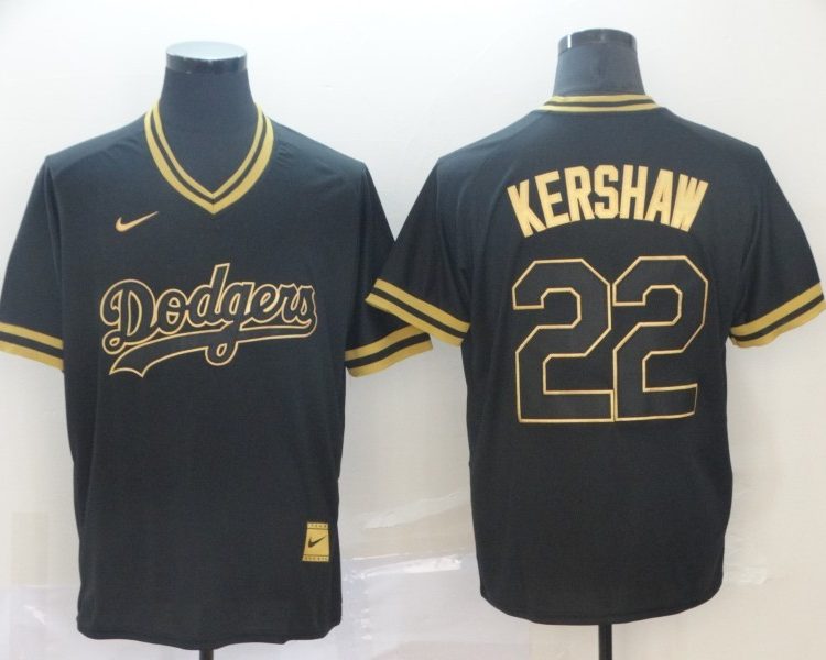 Men's Los Angeles Dodgers Clayton Kershaw #22 Black Stitched Jersey
