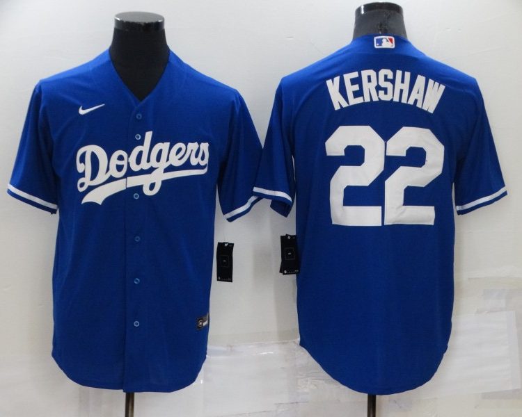 Men's Los Angeles Dodgers Clayton Kershaw #22 Blue Baseball Jersey