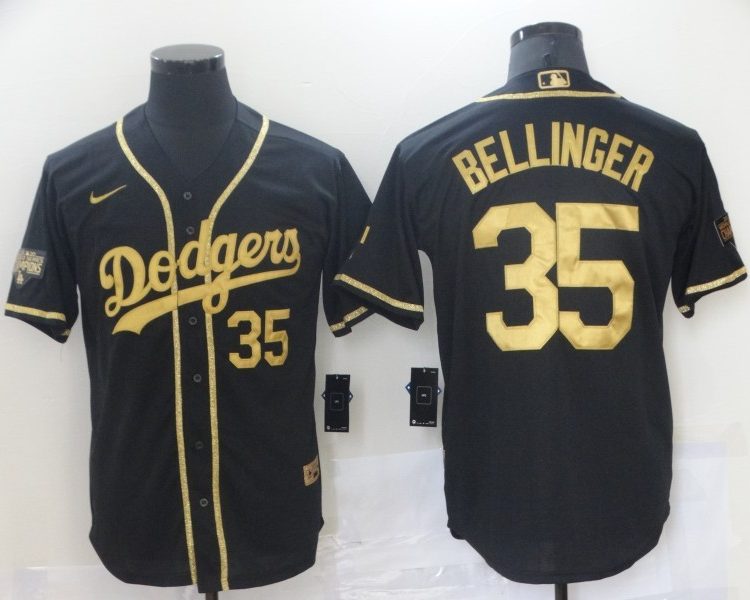 Men's Los Angeles Dodgers Cody Bellinger #35 Black Authentic Jersey