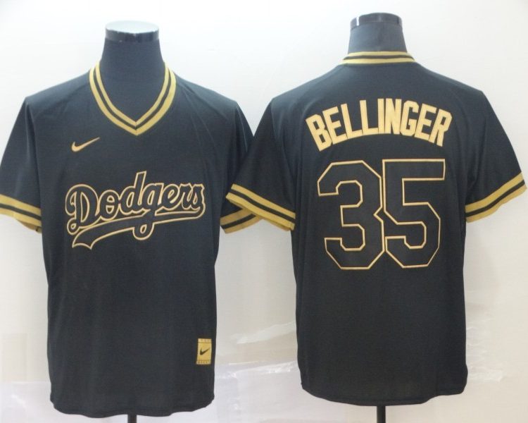 Men's Los Angeles Dodgers Cody Bellinger #35 Black Stitched Jersey