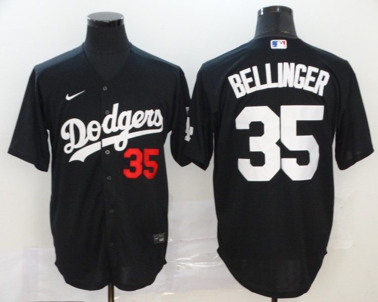 Men's Los Angeles Dodgers Cody Bellinger #35 Black Stitched Jersey