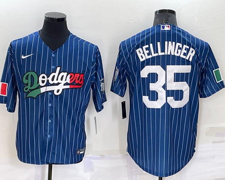 Men's Los Angeles Dodgers Cody Bellinger #35 Blue Stitched Baseball Jersey