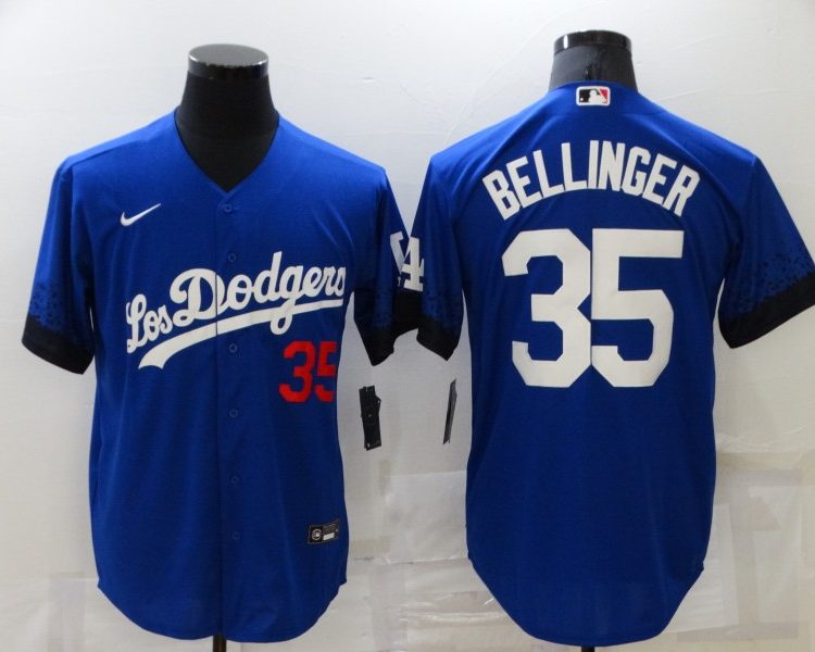 Men's Los Angeles Dodgers Cody Bellinger #35 Blue Stitched Jersey
