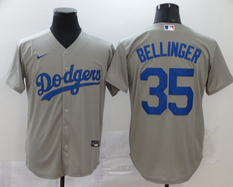 Men's Los Angeles Dodgers Cody Bellinger #35 Gray Baseball Jersey