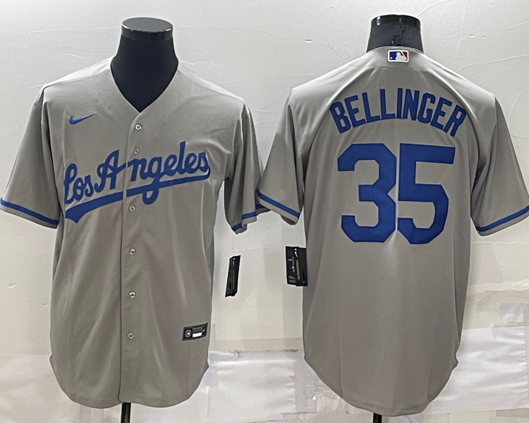 Men's Los Angeles Dodgers Cody Bellinger #35 Gray Stitched Jersey