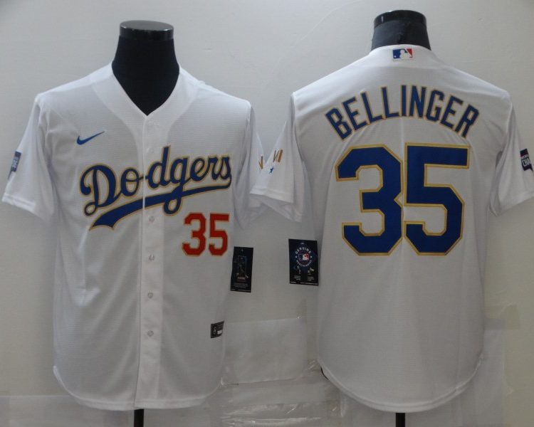 Men's Los Angeles Dodgers Cody Bellinger #35 White Stitched Jersey