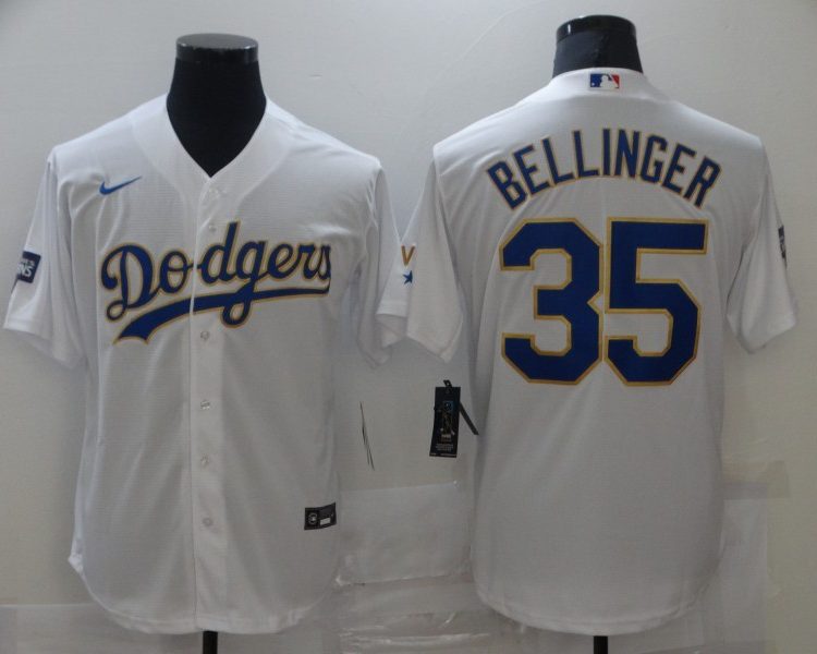 Men's Los Angeles Dodgers Cody Bellinger #35 White Stitched Jersey
