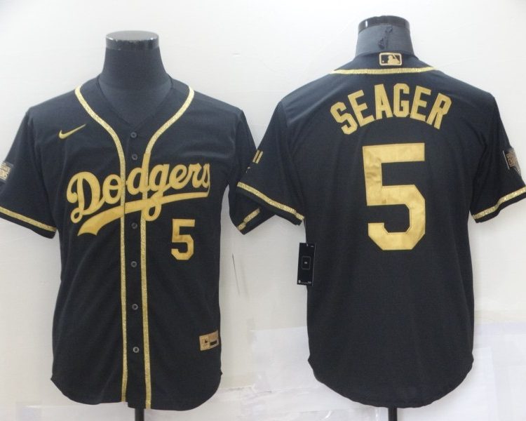 Men's Los Angeles Dodgers Corey Seager #5 Black Jersey