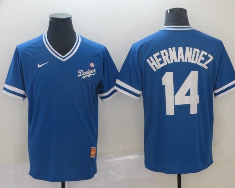 Men's Los Angeles Dodgers Enrique Hernandez #14 Blue Stitched Jersey