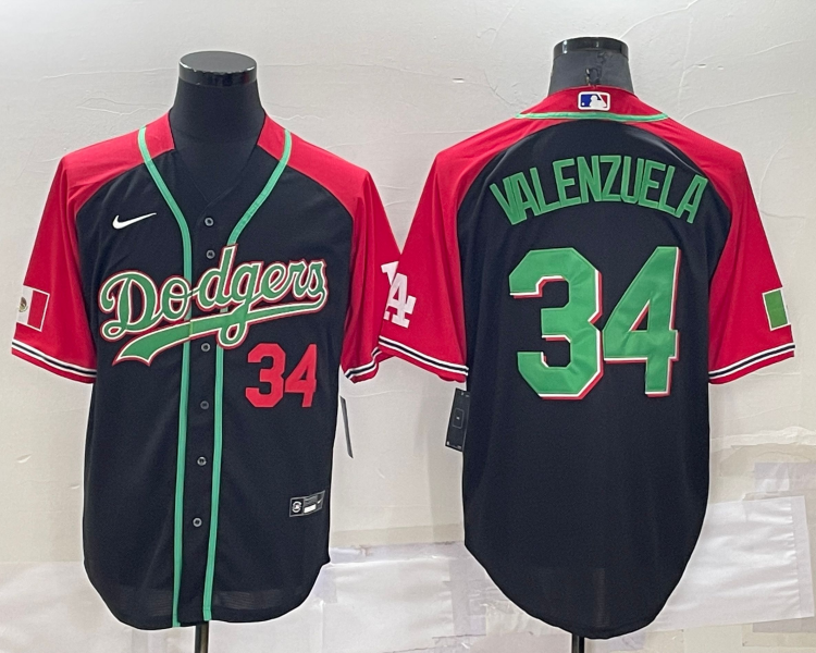 Men's Los Angeles Dodgers Fernando Valenzuela #34 Black Jersey