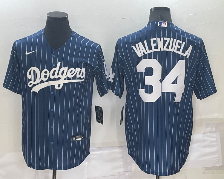 Men's Los Angeles Dodgers Fernando Valenzuela #34 Blue Baseball Jersey