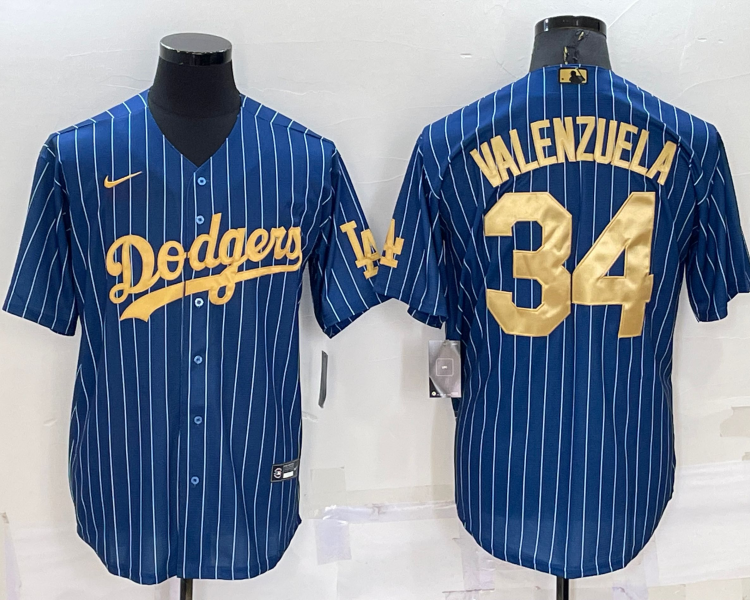 Men's Los Angeles Dodgers Fernando Valenzuela #34 Blue Jersey