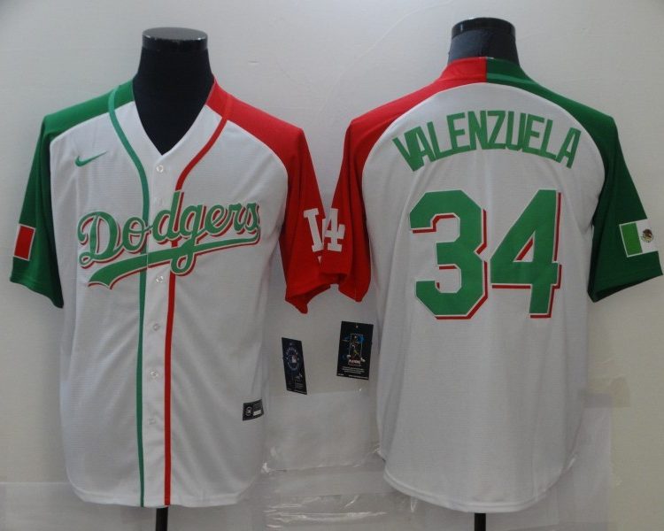 Men's Los Angeles Dodgers Fernando Valenzuela #34 White Jersey