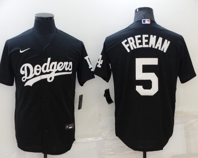 Men's Los Angeles Dodgers Freddie Freeman #5 Black Baseball Jersey