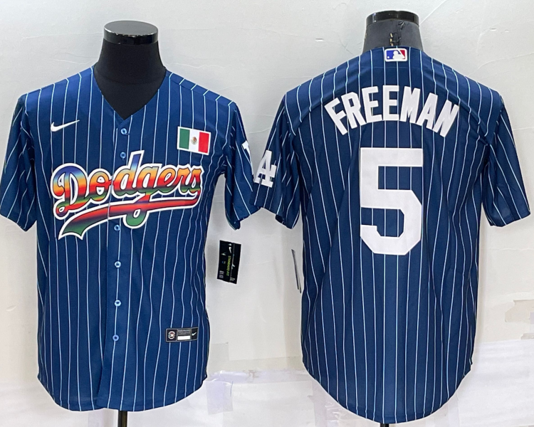 Men's Los Angeles Dodgers Freddie Freeman #5 Blue Jersey