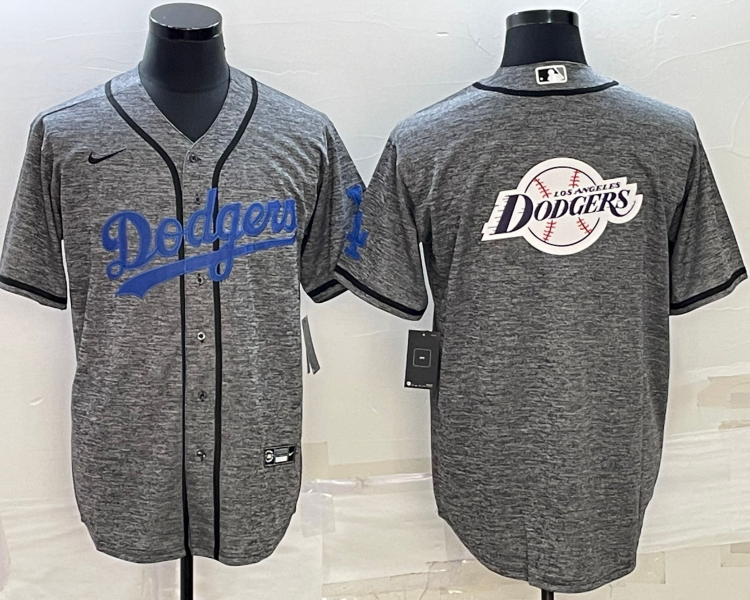Men's Los Angeles Dodgers Gray Blank Jersey