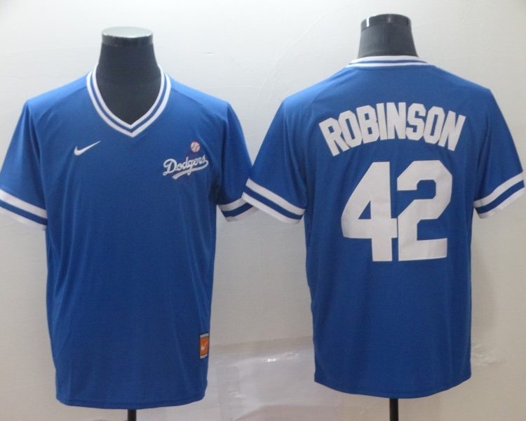 Men's Los Angeles Dodgers Jackie Robinson #42 Blue Jersey