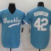 Men's Los Angeles Dodgers Jackie Robinson #42 Light Blue Baseball Jersey