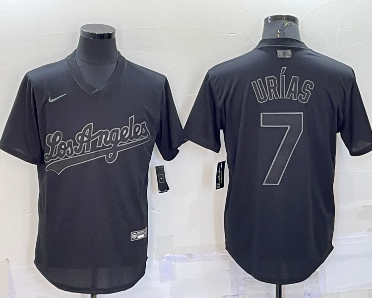 Men's Los Angeles Dodgers Julio Urias #7 Black Authentic Jersey